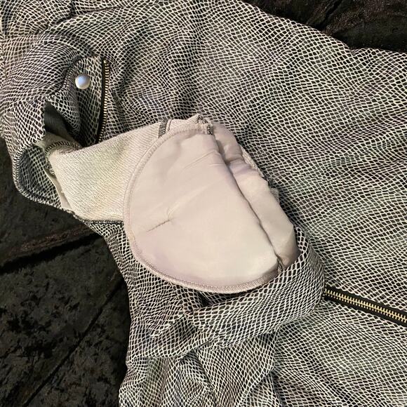 Ruched Shoulder Pads Vintage Faux Snake Skin full zip John Paul Richard Small - Picture 6 of 13